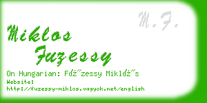 miklos fuzessy business card